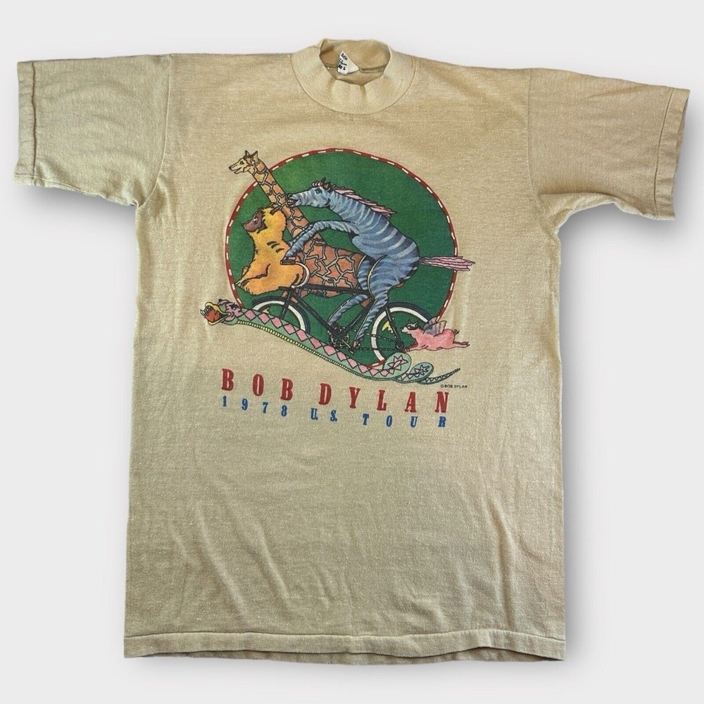 Original True Vintage 1978 Bob Dylan US Tour T-Shirt Size Medium 16.5"x23"